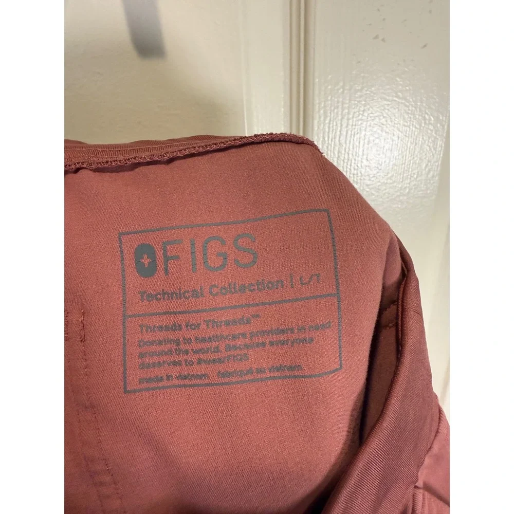 FIGS HW Yola Skinny Cargo Scrub Pants Mauve Rose Pink PO 2656 Size Large Tall